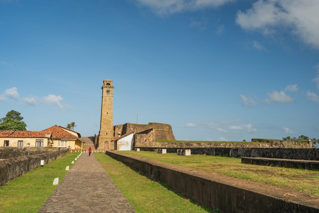 The old fort and church in sri lanka