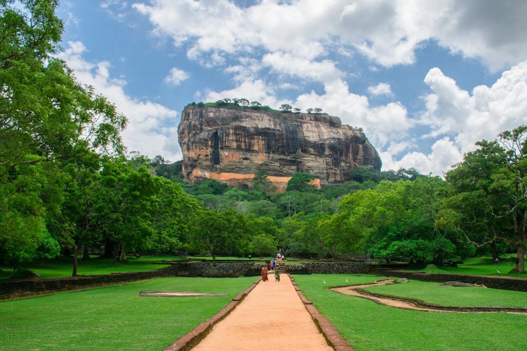 Rock Formation under Cloudy Sky