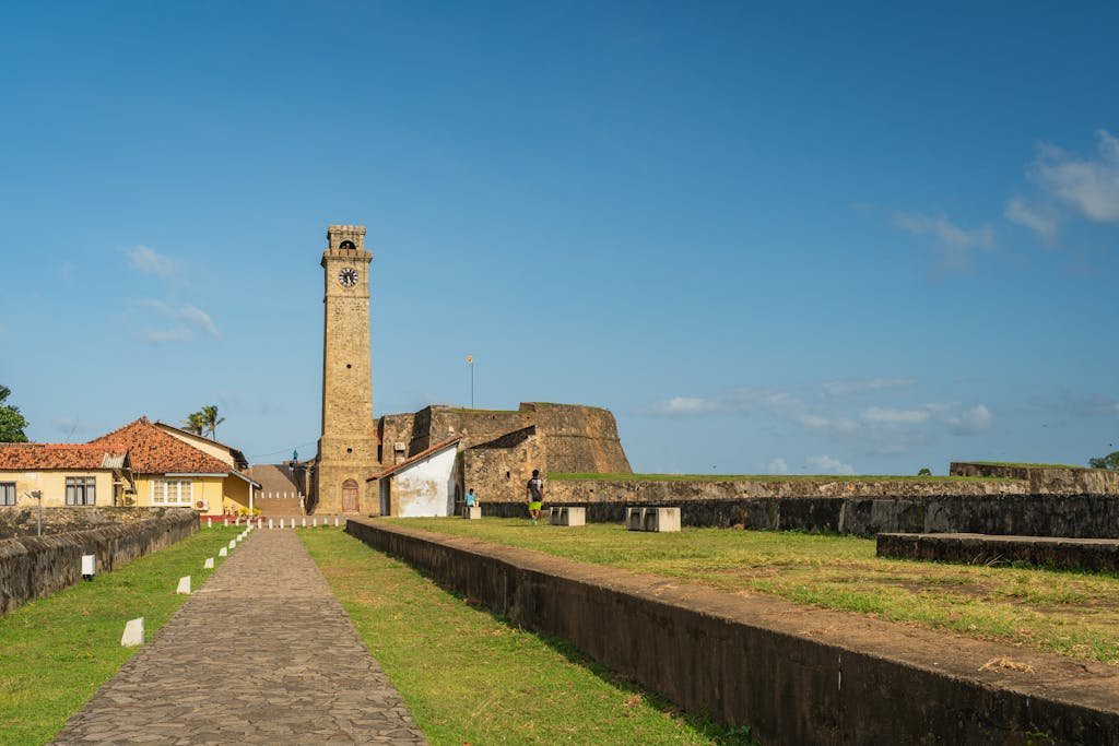 Explore the historic Galle Fort with its iconic clock tower and scenic views in Sri Lanka.